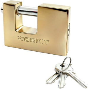 Lucchetto rettangolare WORKIT ottone chiavi 3 mm 90 (CONF. 6 PZ)