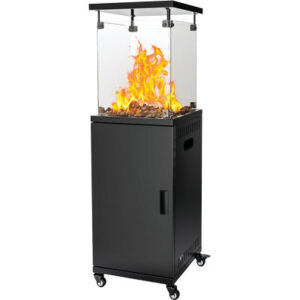 Stufa gas gpl flamex + ruote DOMUS nero kw 5/13 cm 42×42 h.cm 136 (1 PZ)